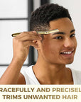 ZOMCHI Dermaplane Razor with 11 Blades for Women & Men, Eyebrow Trimmer with Protective Silicone Cap, Face Razor for Hair Removal - Matte Gold