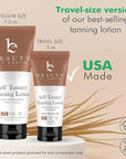 Tanning Lotion Self Tanner - With Natural & Organic Ingredients, Travel Size Self Tanning Lotion, Non Toxic Gradual Tanning Lotion, Sunless Tanning Lotion for Fake Tan for Women & Men, Fair to Medium
