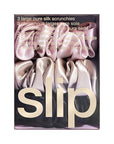 slip Large Scrunchie Multi | Set of 3 Pure Silk Large Scrunchies | Includes 1 Pink, 1 Caramel, 1 Black | 100% Mulberry Silk, Anti-Crease, Gentle on Hair, Reduces Breakage | Stylish & Durable