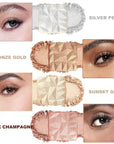 4 Colors Diamond Shimmering Powder, High Glossy Face Highlighter Eyeshadow