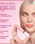 REVLON Super Lustrous Glimmer Lip Oil, Moisturizing & Tinted, Shiny Finish, Made with Plant-Based Squalane, 001 Candy Hearts, 0.13 fl oz