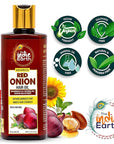Advanced Red Onion Hair Growth Oil with Redensyl – Infused with 31+ Powerful Natural Herbs & Extracts Including Bhringraj, Tea Tree, Rosemary, Jojoba & Argan Oil - Anti Hair Fall & Hair Regrowth Oil