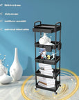 5 Tier Rolling Utility Cart with Drawer,REBECAT Utility Cart Made of Multifunctional Storage Organizer Tool for Kitchen,Bathroom,Living Room,Office(Black)