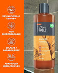 DOVE MEN + CARE Face + Body Wash For Men Awaken Turmeric + Ginger Root 18 oz 4 Count