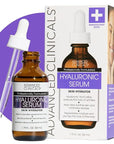 Advanced Clinicals Hyaluronic Acid Serum For Face | Moisturizing Facial Skin Care Products | Hydrating Serum For Face Helps Improve Look Of Wrinkles, Fine Lines, & Uneven Dry Skin Texture, 1.75 Fl Oz