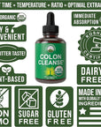 USDA Organic Colon Cleanse Liquid Drops. Vegan, Kosher Colon Cleanser & Detox Supplement with 10+ Super Gentle Herbal Ingredients Including Organic Cascara Sagrada Bark and Organic Yellow Dock Root
