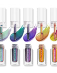 MAKI YIKA 5Pc Glitter Eyeshadow Liquid Multichrome Eyeshadows Long Lasting, Metallic Chameleon Eye Shadow Smudgeproof Holographic Eye Topper Glitters (#1+3+5+6+7)