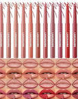 LANGMANNI 12 Colors Sculpting Matte Velvet Lip Liner Set,Smooth Creamy Texture,Waterproof And High Pigmented For Girls Daily Application Lip Makeup
