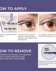 KISS imPRESS Falsies Long Lasting Self Adhesive Eyelashes, ‘Demi Wispy’, 5 Day Extended Wear, 24 Light Volume Lash Clusters (5,6,8,10,12, & 14mm), Precision Non-Stick Applicator
