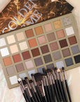 UCANBE Nude Eyeshadow Palette + 15 PCS Makeup Brushes Set, 40 Color Matte Shimmer Glitter Eye Shadow, Neutral Black Dark Grey Smoky Make Up Pallet Gift Kit Highly Pigmented Long Lasting Waterproof