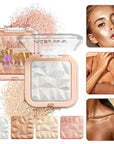 4 Colors Diamond Shimmering Powder, High Glossy Face Highlighter Eyeshadow