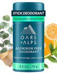 Oars + Alps Deodorant for Men & Women, Aluminum Free Deodorant for Men, Dermatologist Tested, Clean Ingredients, Vegan, Long Lasting, Odor Protection, Eucalyptus Spearmint, 1pk