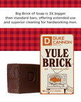 Duke Cannon Holiday Limited-Edition Yule Brick Big Brick of Soap - 10oz Bar, Triple Milled, Charred Wood & Leather Scent, Perfect for Men, Supports U.S. Veterans, 3 Pack