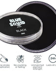 Blue Squid Face Paint Water Based Single Cake Professional Face Paint & Body Paint - Water Activated, Kids Adults Face Painting for Costume, Halloween Makeup, Cosplay - Classic Black Face Paint 30g