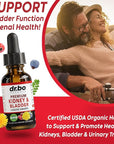 Kidney Support Supplement Bladder Health - Organic Kidney Bladder Supplements Drops Juniper Berry Cleavers Dandelion - Renal Kidney Cleanse Detox Urinary Tract Herbal Bladder Support Flush Kidneys 1oz
