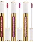 MAKI YIKA 3Pc Metallic Lipstick for Women, Red Pink Brown Glitter, Long Lasting, Full-Coverage Liquid Lip Gloss