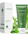 Aloderma Soothing Cleanser for Sensitive Skin Made with 76% Organic Aloe Vera and Allantoin to Calm & Gently Cleanse Damaged Skin, 3.5oz