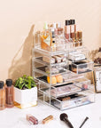 Sorbus Acrylic Makeup Organizer Set, 7-Drawer Vanity & Countertop Cosmetic Storage with Small & Wide Compartments, CLear Makeup Storage for Brushes, Jewelry – Holiday Gift for Women & Teens