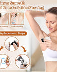 Electric Razors for Women, 7D Electric Shaver for Women, 5 in 1 Lady Shavers, Wet/Dry Bikini Trimmer, Rechargeable Facial Hair Removal, Painless Face Razor for Arms Legs Armpit Pubic Area