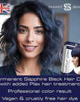 Blue Black Hair Dye Permanent with Anti-Breakage Plex Hair Care, Vegan Hair Dye & Cruelty-Free, 100% Grey Coverage, Midnight Blue, For All Hair Types. Smart Beauty