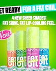NYX PROFESSIONAL MAKEUP Fat Oil Chillz, Moisturizing, Shiny and Vegan Tinted Lip Gloss - Polar Peppermint (Sheer Blue)