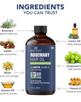 Botanic Hearth 100% Pure Rosemary Oil For Hair Growth Infused With Biotin, Jojoba & Castor Oil | Hair Oil Repairs Dry Damaged Hair, Strengthening, Healthier - Hair Tonic, 2.0 fl oz