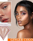 Glitter Blush Shimmer Highlighter Blusher Powder Makeup Face Powder Makeup(#inger) 04 G