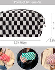 Pazimiik checkered makeup bag for