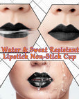 Black Velvet Matte Liquid Lipstick and Lip Liner Set - Smudge-proof, Long-lasting, Waterproof Black Lip Gloss Stain and Liner Pencil for Goth Halloween Cosplay Makeup