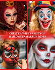 Red Face Body Painting Stick, Full-coverage Cream Professional Washable Face Paint for Halloween SFX Devil Clown Vampire Zombie Goth Cosplay Makeup for Adult Costume Party & Stage Performance