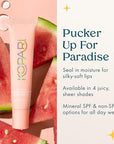 Kopari Lip Love Moisture Balm in Watermelon SPF 30, Tinted Mineral Lip Sunscreen with Ceramides & Squalane, Clean Vegan Hydrating Balm, 0.35 oz