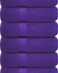 Infinitee Xclusives Purple Hand Towels for Bathroom - Set of 6 (16x28 inches) 600 GSM, 100% Cotton Ultra Soft, Quick Drying, Hotel Quality Hand Towel Set (Profound Purple)
