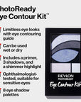 REVLON PhotoReady Eye Contour Kit, Eyeshadow Palette with 5 Wet/Dry Shades & Double-Ended Brush Applicator, Avant Garde (525), 0.1oz
