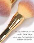 Powder Brush,Daubigny Large Powder Brush Flat Arched Premium Durable Kabuki Makeup Brush Perfect For Blending Liquid,Cream and Flawless Powder,Buffing, Blending,Concealer (Gold)