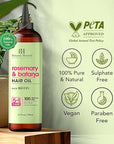 Botanic Hearth 100% Pure Rosemary Batana Oil For Hair Growth | Infused with Biotin, Jojoba & Castor Oil | Hair Oil Repairs Dry Damaged Hair, Strengthening, Healthier - Hair Tonic, 6.7 fl oz