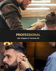GLAKER Hair Clippers for Men,Professional Mens Hair Clippers Cordless Clippers for Hair Cutting, Hair Clippers and Hair Trimmer Kit Zero Gap Trimmer with LED Display 15 Guide Combs
