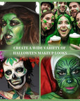 Green Face Body Painting Stick, Professional Full-coverage Cream Green Face Paint for St. Patrick's Day Halloween SFX Witch Monster Cosplay Makeup, Washable Body Paint for Adult Carnival