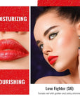Oulac Moisture Shine Red Lipstick for Women, 2 in 1 Shimmer Lipstick & Lip Balm, Hydrated Juicy and Glossy Lip Color for Dry, Cracked and Chapped Lips, Vegan 2.2g/0.07oz (S06)
