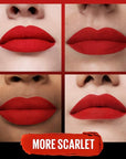 Maybelline Color Sensational Ultimatte Matte Lipstick, Non-Drying, Intense Color Pigment, More Scarlet, Scarlet Red, 1 Count