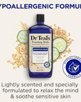Dr Teal's Foaming Bath with Pure Epsom Salt, Sensitive Skin with Colloidal Oatmeal & Cucumber, 34 fl oz (Pack of 4)