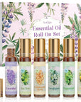 Essential Oil Roll On Set, Natural Aromatherapy Oils with Portable Roller Ball for Skin Care- Tea Tree, Frankincense & Myrrh, Lavender, Peppermint, Eucalyptus, Lemon - Gifts for Women & Men