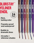 Revlon ColorStay Pencil Waterproof Eyeliner, Smudge-Proof, Eye Makeup with Built-In Sharpener, 201 Black, 2 pack