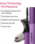 Almay Thickening & Tint Mascara, Instant Soft Full Volume, Conditions & Darkens Natural Lashes Over Time, No Flaking or Clumping, 402 Black, 0.28 fl oz