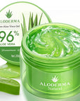 Aloderma Organic Aloe Vera Gel for Face & Body, 96% Pure Aloe Gel Made within 12 Hours of Harvest, Ideal for Skin, Scalp, & Hair Hydration, Calming Moisturizer for Soothing After Sun Care, 7.05oz