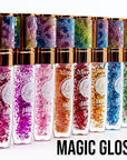 42 Bundle Diamond Bling Bling Mood Color Changing Lip Gloss & Lip Stain Set of 6 Crystal Sparkle Non-Sticky Lightweight Long Lasting High Shine Hydrating Glow For Girls, Teens, Women