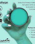 Mehron Makeup Paradise Makeup AQ Pro Size | Stage & Screen Performance, Face & Body Painting, Beauty, Cosplay, and Halloween | Water Activated Face Paint, Body Paint 1.4 oz (40 g) - Teal