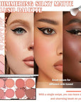 8 Colors Blush Palette,Shimmer Silky Matte Blush Powder