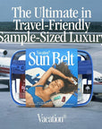 VACATION Sun Belt Sampler Kit, SPF 30-50 Sunscreen Pack, Includes Classic Lotion, Super Spritz Face Mist, Baby Oil, After Sun Gel, Festival Friendly Fanny Pack