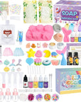 Jcoos Lip Gloss Making Kit 73PCS Lip Gloss Keychain Make Your Own Lip Gloss Kit, DIY Lip Gloss Making kit, Soap Making Kit for Kids, Make Your Own Soap Kit Soap Making Kit Science Kits for Kids Age