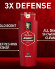 Old Spice Refreshing Body Wash for Men, 3X Defense, 24/7 Shower Fresh with Long Lasting Scent, Red Collection, Swagger with Cedarwood Scent, 16 oz (Pack of 4)